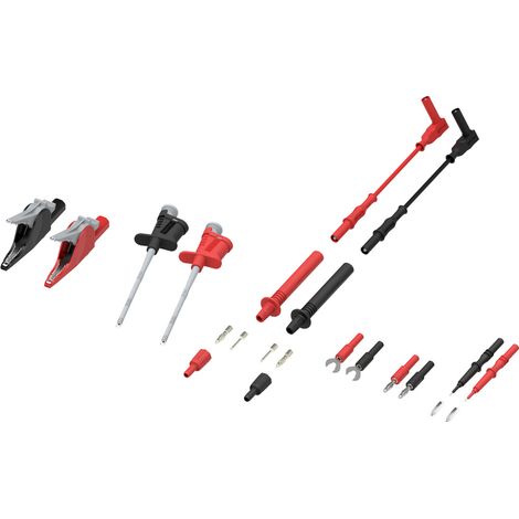 Electro PJP 426 Set aus Prüfspitzen + Messleitungen + Klemmhaken + Adapter + Krokodilklemmen