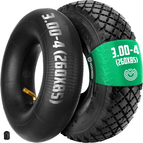 Pneu 3.00-4 avec Chambre à air Valve coudée