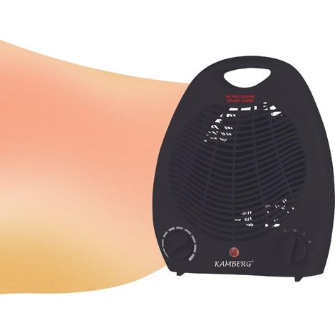 Radiateur Soufflant Salle de Bain - Chauffage d'appoint soufflant - Faible consommation - Silencieux - 2000 W - Noir (1/5)