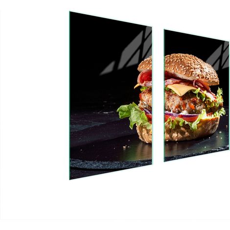 PIASTRA PROTETTIVA IN VETRO PER CUCINA 65x52 HAMBURGER (1/5)