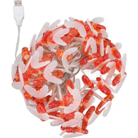 Wasserdichte Lichterkette mit 50 bienenförmigen LEDs, USB-betrieben, Mini-Dekorationslichter für Weihnachtsfeiern (1/5)