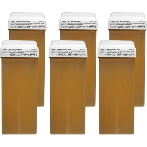 Cire Épilation Miel Compatible Chauffe-Cire Universel Pour Peaux Sensibles Fabriqué en Italie Recharge Professionnelle, 600 ml (1/5)