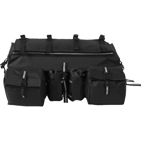 Sac de Coffre Universel pour VTT, Sac de Chargement pour Véhicule Tout Terrain, Grande capacité 55 L, Résistant à la Pluie, pour la Plupart des VTT avec Porte-Bagages Arrière, (Black) (1/5)