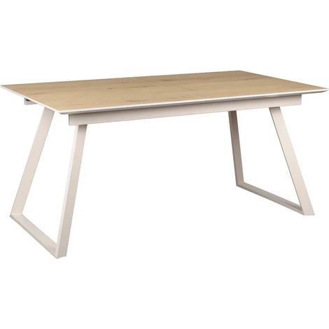 Table de repas extensible 160/200 cm placage bois de chêne - MARJORIE (1/5)