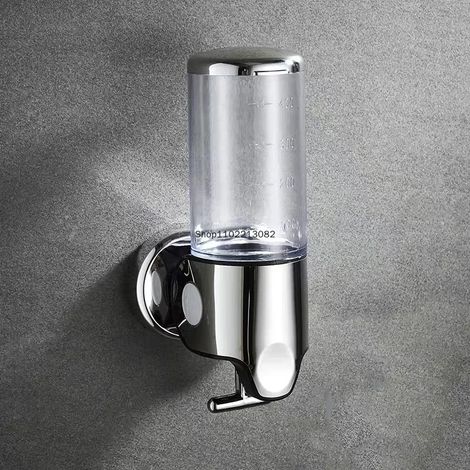 (1) Distributeur mural transparent de gel hydroalcoolique de haute qualité pour hôtels, avec ventouse et à pression manuelle. Collecteur de savon liquide et de mousse. Accessoires de salle de bain. (1/5)