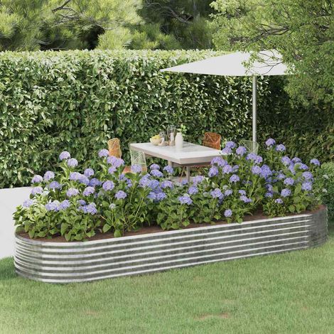 vidaXL Jardinera arriate acero galvanizado plata 322x100x36 cm (1/5)