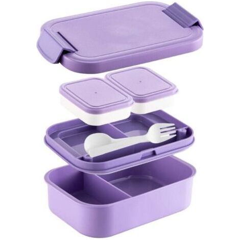 Double Compartment Lunch Box - Large Capacity - Ideal for Active Adults, Students and Kids - Portable Picnic Lunch Box (1/3)