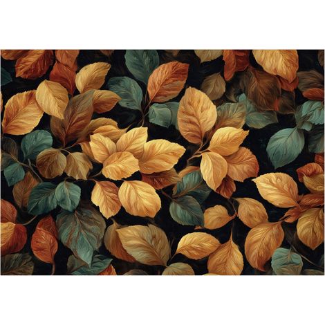 Fototapete Blätter Herbst Natur – Moderne Großformat Wandtapete 200x140 cm – Für Wohnzimmer & Schlafzimmer