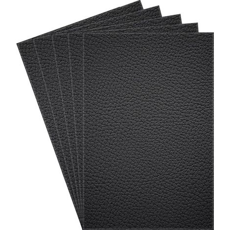 Patch - 5 pièces - patch cuir - kit de réparation - cuir PU - noir - 20 x 30 cm - imperméable - multifonctionnel - autocollant - résistant aux frottements - pour sièges auto, canapés (1/5)