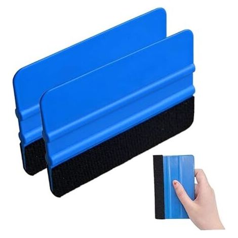 Grattoirs en plastique autocollants 2 pièces, feuille de vinyle souple, outil de teinture, grattoirs en feutre doux (2 pièces) (1/5)