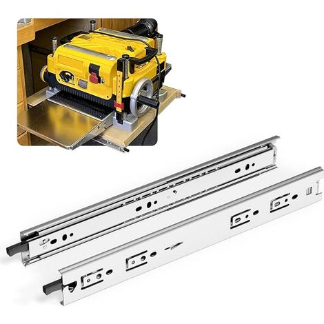 Glissières pour tiroirs verrouillables 300 mm Capacité de charge 68 kg Roulements à billes Extension complète Montage latéral, H51-D-12, 1 paire (1/5)