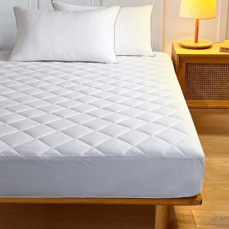 Protège-matelas matelassé pour lit double avec poche profonde de 30 cm - 100 % microfibre hypoallergénique et super doux pour un confort ultime (337 x 480 cm) (1/5)