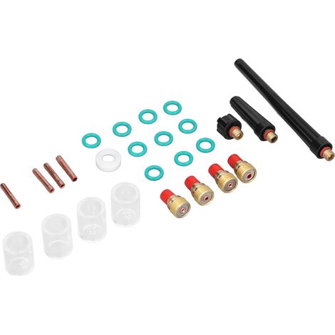 Kit de soudage TIG 26 pièces avec buse en verre, lentille à gaz et accessoires de soudage, compatible avec DB SR WP 9 20 25 (1/5)