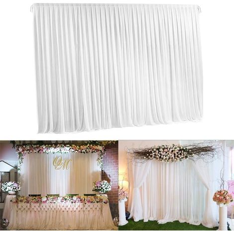 2M x 2M Telón de Fondo para Fotografía UNHO Cortina de Seda Blanca para Decoración Boda Cumpleaños Fiesta Evento Escenario (1/4)
