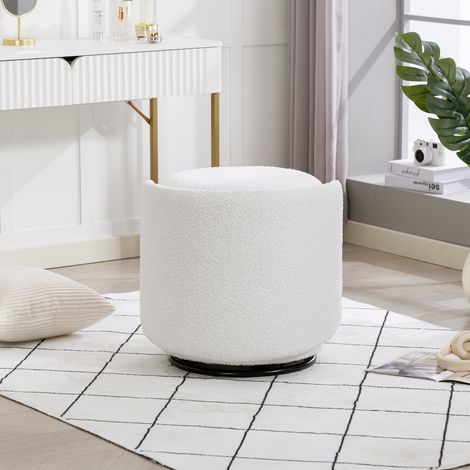 Fauteuil tonneau rembourré élégant: tabouret de coiffeuse pivotant à 360° pour chambre et salle à manger, espace de rangement intégré, fauteuil d’appoint rembourré souple, multifonction pour maquillag (1/5)