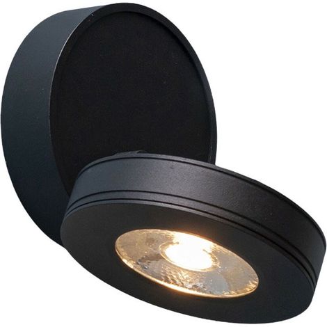 Applique orientabile 1 led cob moderno 7 watt lampada da muro parete soffitto nero luce naturale 4000k (1/4)