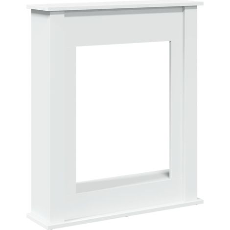 Cadre de cheminée blanc 75x20x87,5 cm bois d'ingénierie