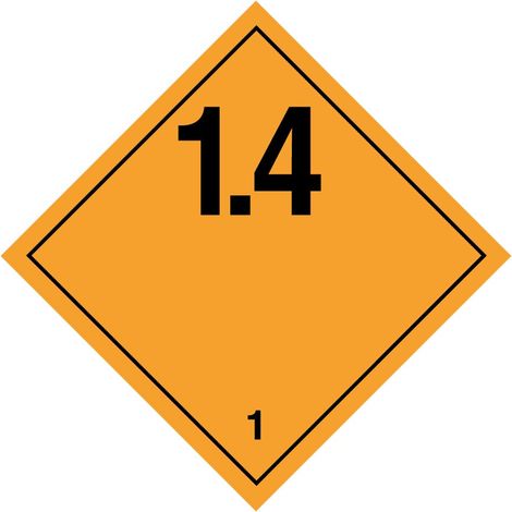 Etichetta autoadesiva o supporto alluminio A.D.R divisione 1.4 per Veicoli "Materie e oggetti esplosivi" 300x300mm Modello - PVC adesivo