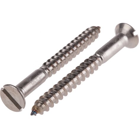 Vis à bois, No. 10, tête Fraisée 50mm, en Acier Inoxydable A2 304 ( Prix pour Boîte de 50 )