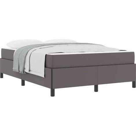 Bed Frame with Mattress Grey 140 x 200 cm Fabric vidaXL (1/5)