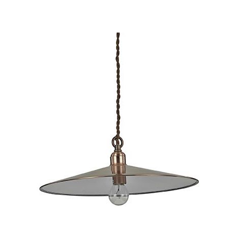 Ideal Lux Cantina - Luminaire suspendu à 1 ampoule, grand dôme, cuivre, E27 (1/2)