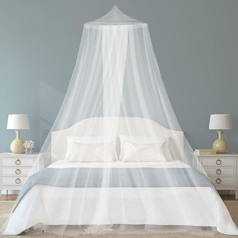 Moustiquaire de lit,Ciel de lit,Moustiquaire de Lits Simples/Doubles,moustiquaire Ciel de lit Adulte/Fille/Bebe/Enfant,Universelle Grande Ciel de Lit Moustiquaire0.6x2.3x8.5M (1/5)