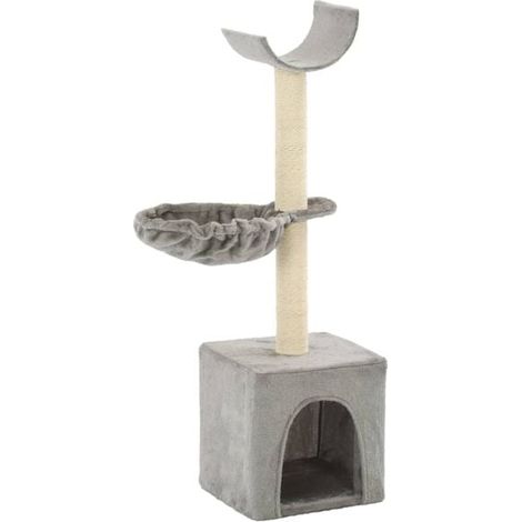 Arbre à chat avec poteaux en sisal, 105 cm, gris
