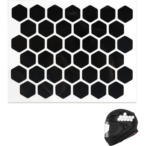 Packung mit 1 reflektierendem Aufkleber, schwarz, für Helme, Reflektoren für Fahrräder, Roller, Kinderwagen (Sechseck)
