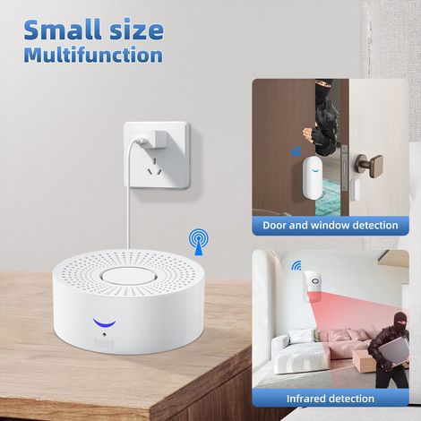 Kit de système d'alarme de sécurité WiFi intelligent, transmission sans fil 2,4 GHz, application Life, interconnexion intelligente de 5 capteurs + 2 contrôleurs de garage (1/5)