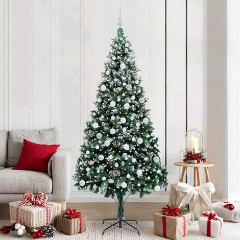 Künstlicher Weihnachtsbaum mit 300 LEDs mit Ständer Grün 210 cm