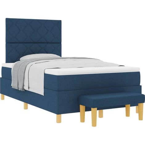 Maison Exclusive - Boxspringbett mit Kissen mit Kopfteil Blau 200