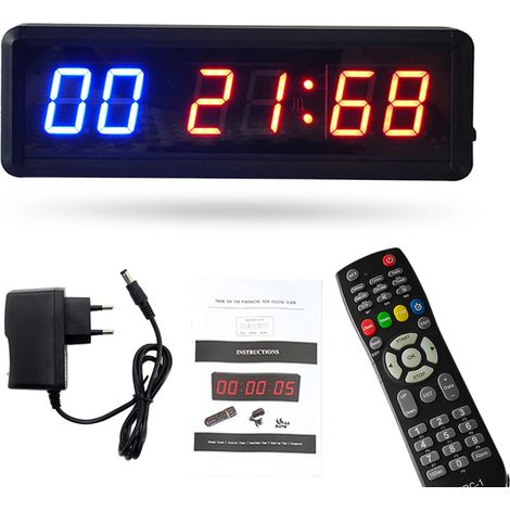 Chronomètre de minuterie de gymnastique de 1,5 pouces avec compte à rebours/horloge à distance pour les supports muraux d'intervalle d'entraînement de Fitness à domicile (1/5)
