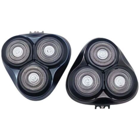 Universal replacement rotary shaver head, compatible with the Remington shaver series, for foils/blades R3, R4, R5, R6, R7, R8, SP-TF2 and FC1000-SP-FC3 (Black, 2 units)