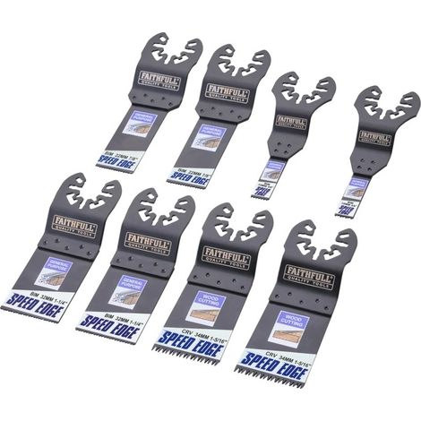 Faithfull XMS26MULTI8 Assorted Mulit-Tool Speed Edge Blade 8 Pack XMS26MULTI8