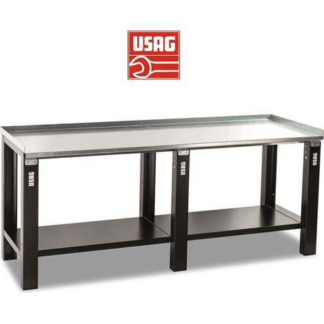 USAG BANCO DA LAVORO BANCONE TAVOLO 2 METRI 506 TA ACCIAIO PROFESSIONALE (1/4)