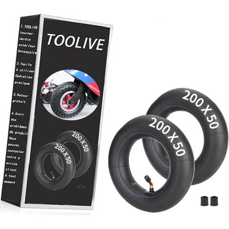1PZ F3I-205 Chambre à air 200x50mm 8 pouces pour scooter électrique trottinette remplacement pour Razor E100 E150 E200 Dune Buggy Schwinn Mongoose Bladeze ePunk, Chambre à air 8" avec valve coudée 90°