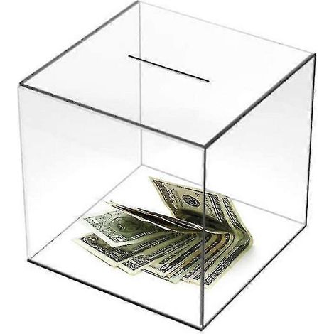 Tirelire transparente en acrylique inouvrable pour enfants, tirelire pour pièces de monnaie et billets de banque. (1/4)
