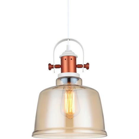 Suspension Italux Simalto industrielle blanche Ø23 E27 (1/2)