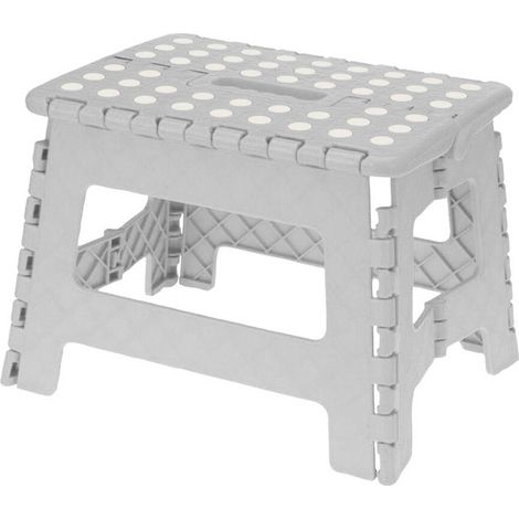 Set de 3 Marchepieds Pliables Plastique Blanc, Gris, Rose - H22cm (1/2)