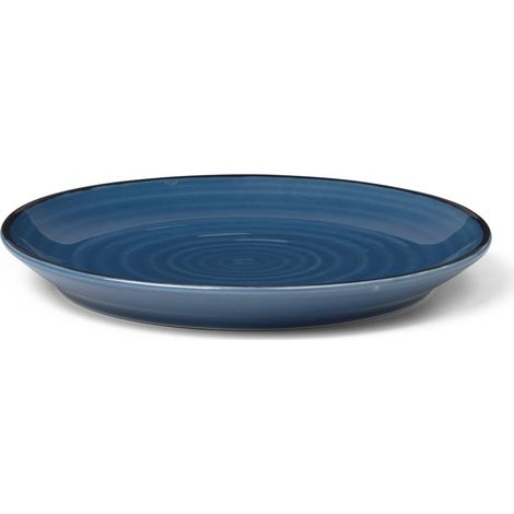 Assiette plate en céramique fabriquée à la main Couleur : bleu framboise Diamètre 19 cm (1/5)
