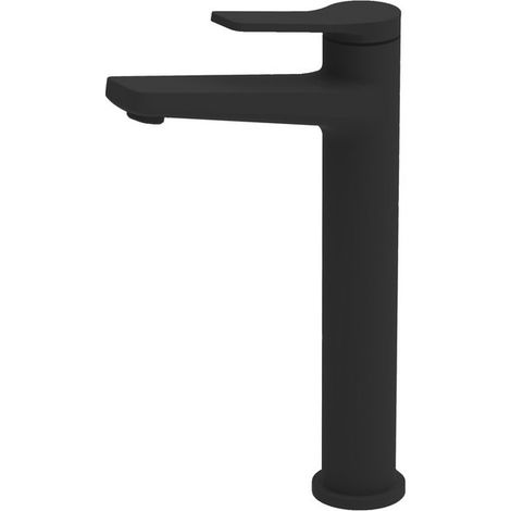 Miscelatore lavabo alto nero opaco design moderno  KAM-KANDA NERO kamalu