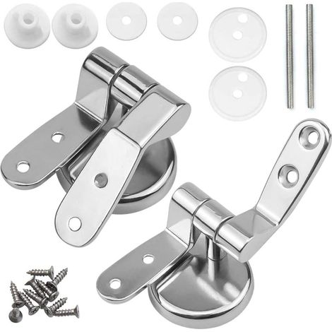 Fixation abattant WC lot de 2 acier inoxydable 2 pièces (1/5)