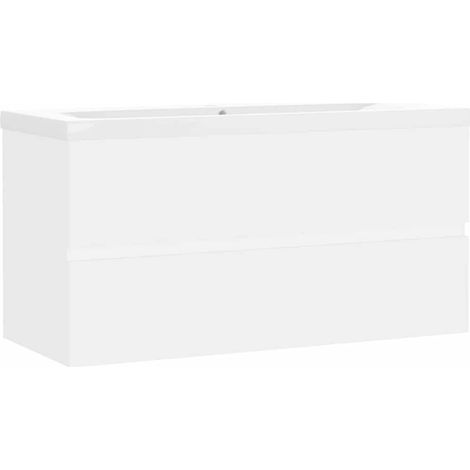 Maison Exclusive - Waschbeckenunterschrank mit Einbaubecken Weiß (1/5)