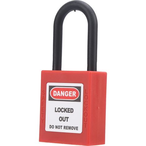 Cadenas de sécurité 38MM en nylon renforcé, à double clé, parfait pour procédures de cadenassage et étiquetage (LOTO). (1/5)