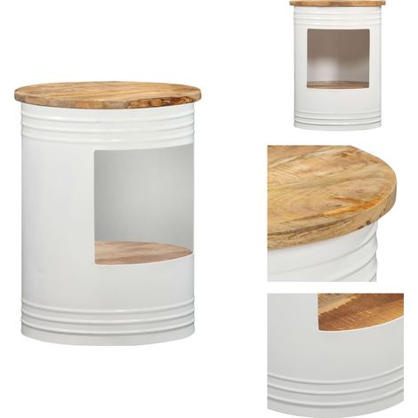 Table basse 43x55 cm Bois de manguier solide - Table Basse - Table D'appoint - Mobilier - Bois De Manguier - Design Rustique (1/5)