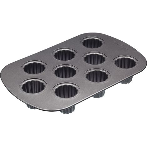 KitchenCraft MasterClass Teglia per muffin a 9 fori di Acciaio al carbonio antiaderente PFOA-free free , 32,5 x 22 cm