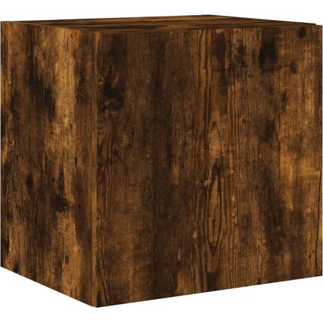 Mobile TV multimediale scaffale per televisione televisione buffet sala da pranzo soggiorno camera da letto a parete con luci LED rovere affumicato 40,5 x 35 x 40 cm marrone 020027982