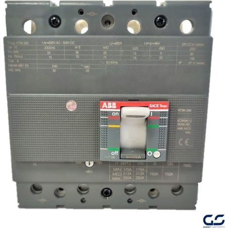 Interruptor Magnetotérmico Caja Moldeada 250A 4P XT3N250 ABB (1SDA068264R1)