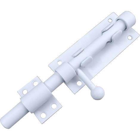 Türriegel für Schiebetore, Abschließbare Türriegel, Bolzenriegel, Torriegel mit Loch für Vorhängeschloss, 304 Edelstahl Türschloss Schubriegel Schlossriegel, 14 mm Durchmesser, Weiß (1/5)