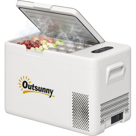 Glacière électrique camping 22L avec écran LED, réfrigérateur voiture AC/DC silencieux, refroidissement rapide crème (1/5)